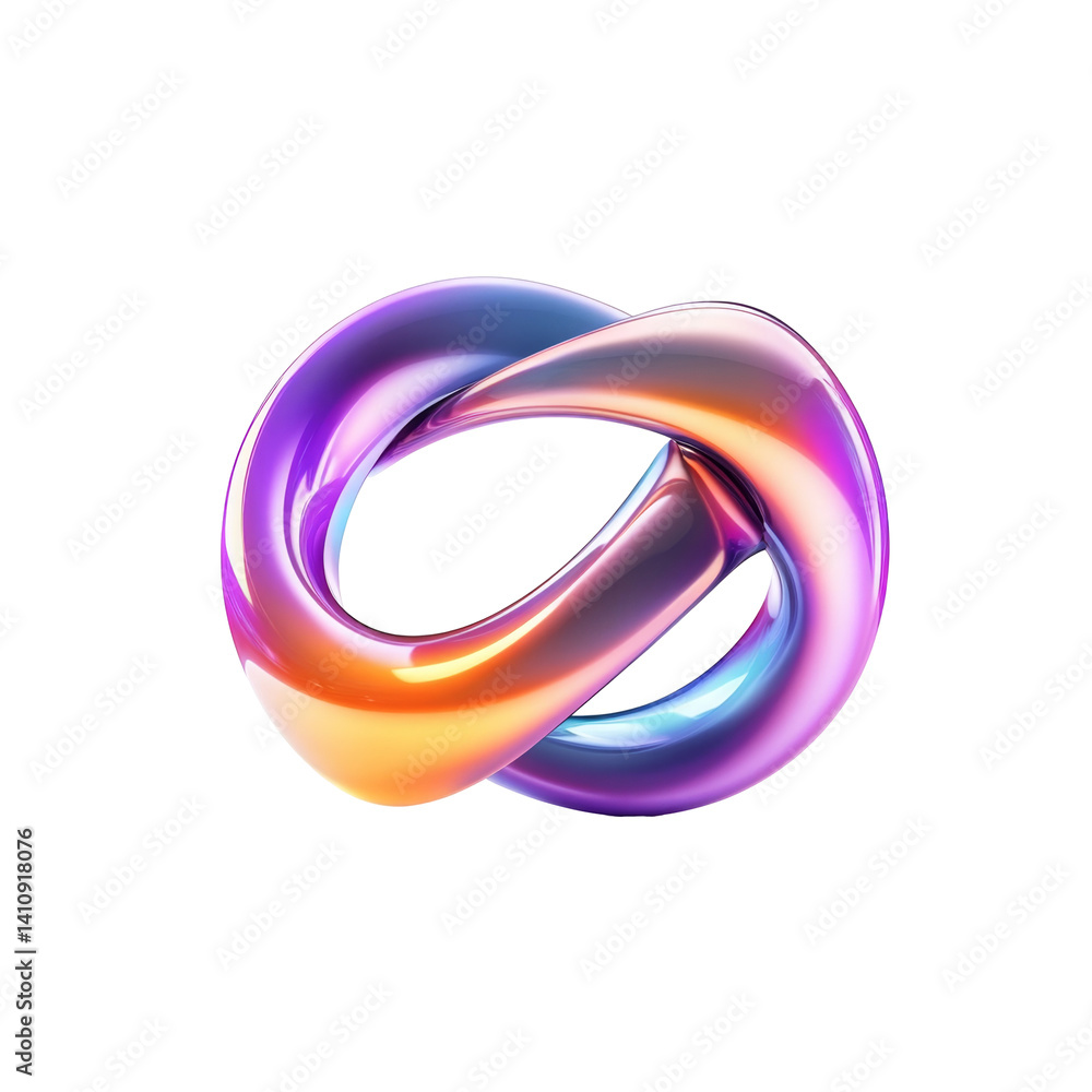 Poster vibrant abstract infinite shape with striking colors and smooth curves in artistic design