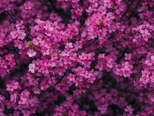 Dense Cluster of Pink Cherry Blossoms