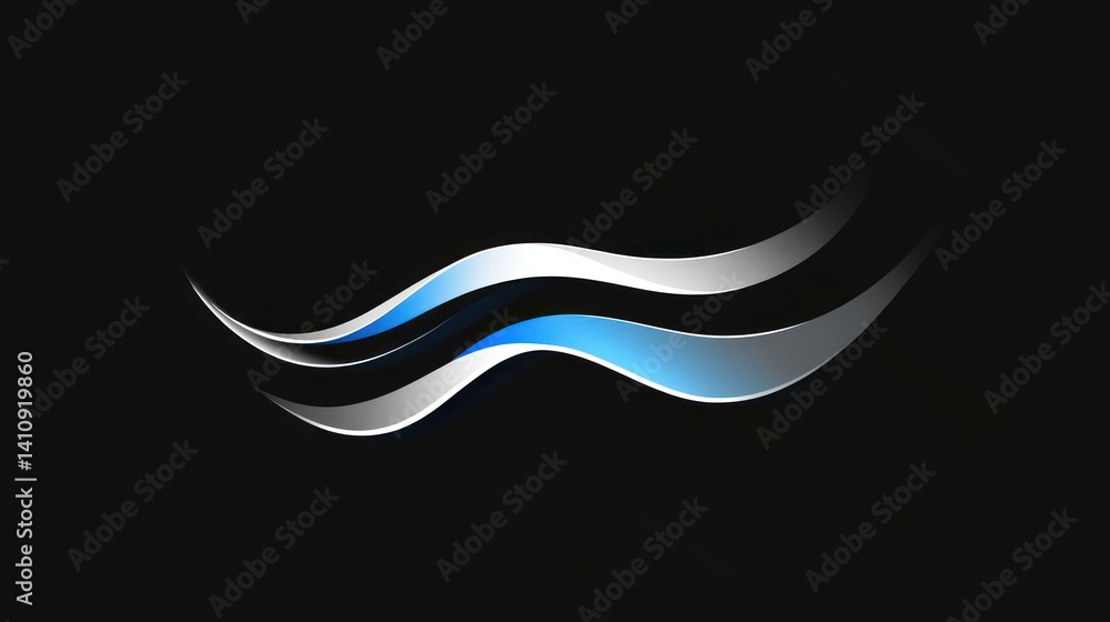 Poster abstract wavy lines, flowing design element with elegant color combination