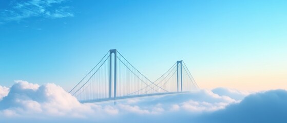 Bridge above the clouds in the sky