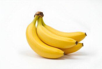 Fresh Yellow Bananas Arranged Beautifully for a Healthy Snack Option,bunch of yellow bananas on a white background,ripe bananas against a white backdrop, a visual treat.
