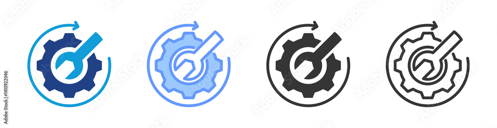 Poster Optimization icon set multiple style collection