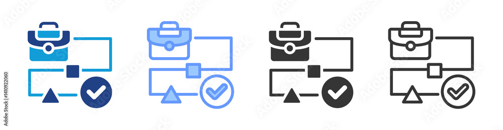 Aufkleber Workflow icon set multiple style collection