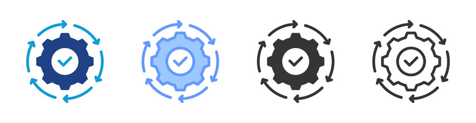 Effectiveness icon set multiple style collection