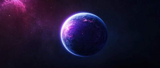Fototapeta premium Glowing planet in space background