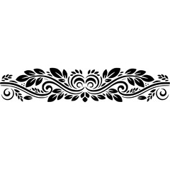 Elegant Floral Border Silhouette in Black & White