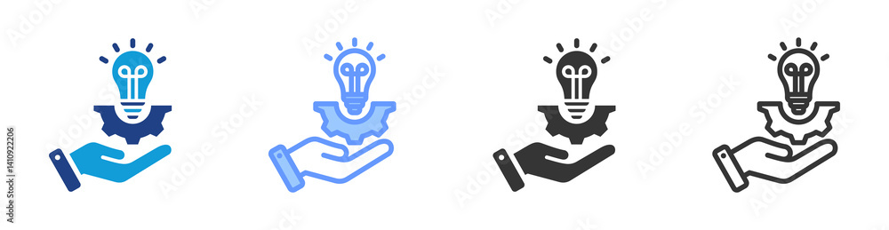 Poster innovation icon set multiple style collection