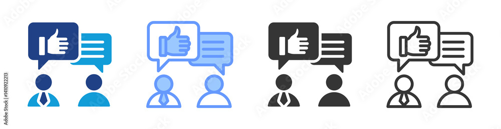 Poster Feedback icon set multiple style collection