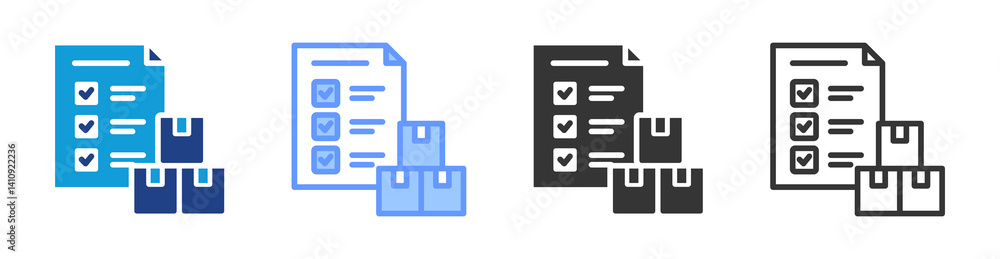 Poster Quality Control icon set multiple style collection