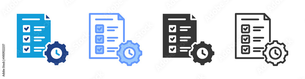 Aufkleber Project Management icon set multiple style collection