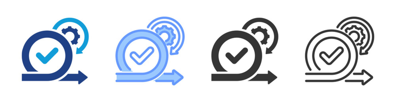 Scrum icon set multiple style collection