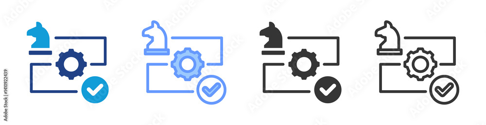 Aufkleber Strategic Alignment icon set multiple style collection