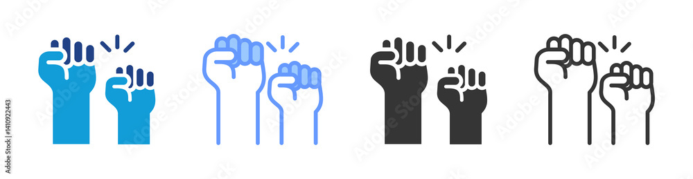 Aufkleber empowerment icon set multiple style collection
