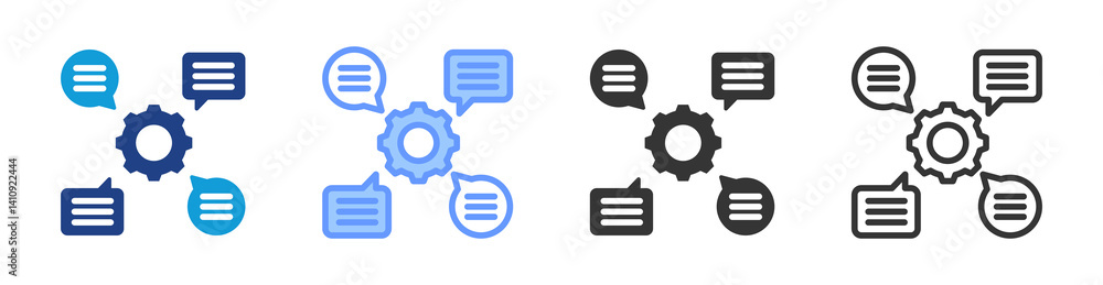 Poster Communication Skill icon set multiple style collection