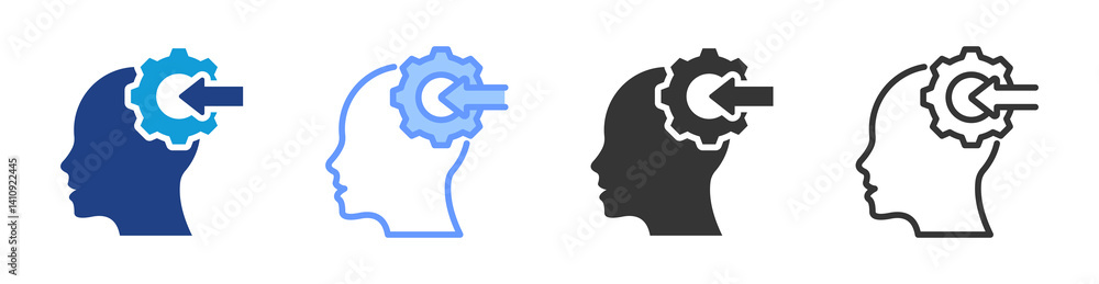 Poster Proactive icon set multiple style collection