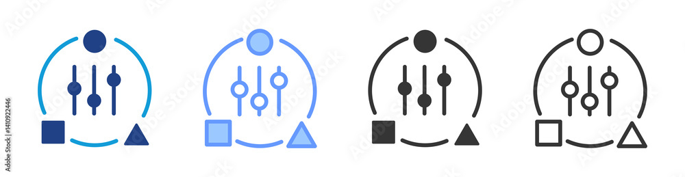 Poster Adaptability icon set multiple style collection