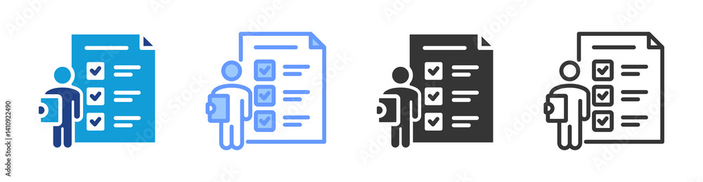 Poster accountability icon set multiple style collection