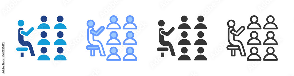Poster mentorship icon set multiple style collection