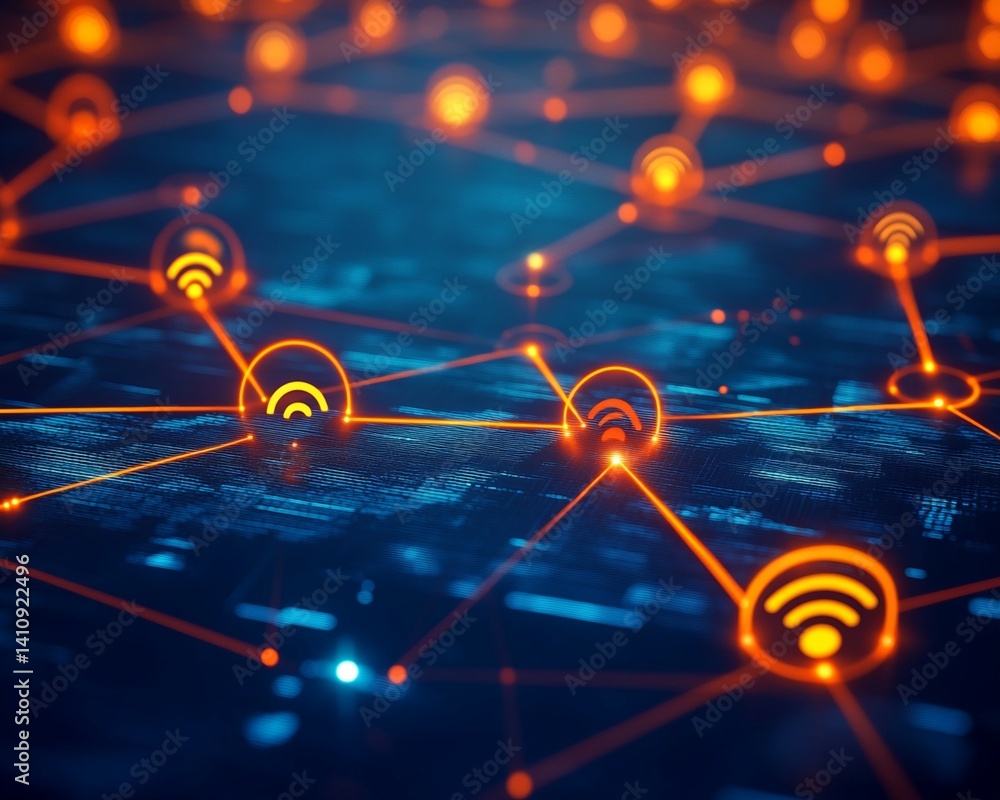 Poster network of interconnected wi-fi nodes