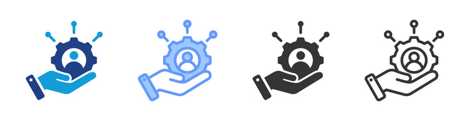 Stakeholder icon set multiple style collection