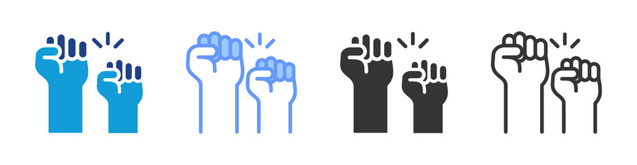 Empowerment icon set multiple style collection