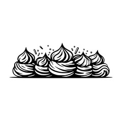 Black and White Whipped Cream Swirls with Sprinkles