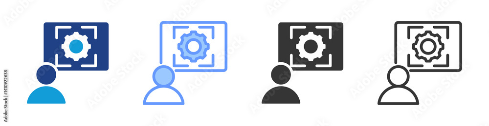 Poster Project Manager icon set multiple style collection