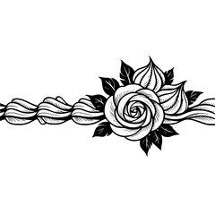 Elegant Black & White Rose Border Design