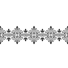 Elegant Black Floral Border on Cream Background