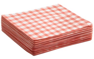 Stack of Pink Gingham Paper Napkins Party Supplies