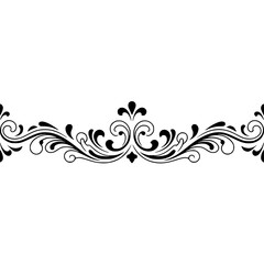Elegant Black Floral Border Design on Cream Background