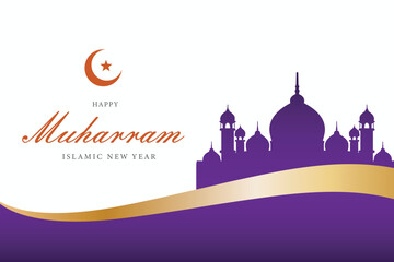 Muharram background and Islamic new year vector