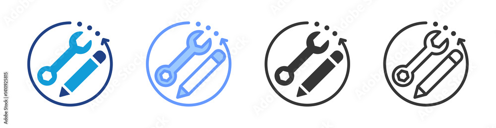 Poster Vocational Training icon set multiple style collection