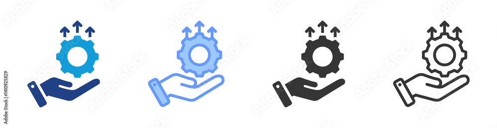 Aufkleber skill development icon set multiple style collection