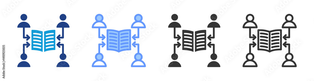 Poster Educational Pathways icon set multiple style collection