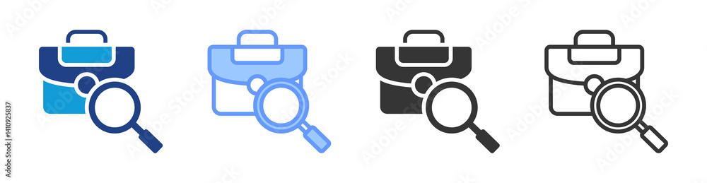 Poster Job Readiness icon set multiple style collection