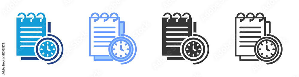 Poster Training Programs icon set multiple style collection