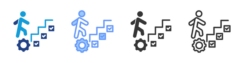 Career Planning icon set multiple style collection