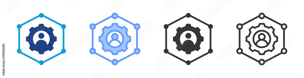 Poster Skill Building icon set multiple style collection