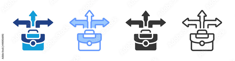 Aufkleber career pathways icon set multiple style collection
