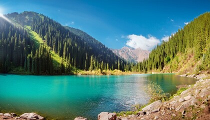 Kaindy Lake in Almaty region Kazakhstan adventure travel