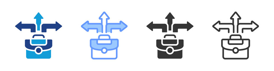 Career Pathways icon set multiple style collection