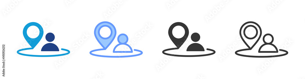 Poster job placement icon set multiple style collection