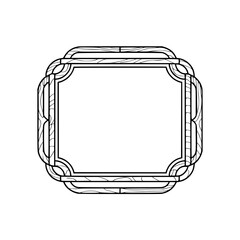 Art Deco Wooden Frame, Simple Geometric Design, Elegant Border