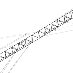 Geometric Truss Structure: Minimalist Architecture Illustration