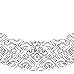 Fototapeta premium Elegant Ornamental Line Border, Black & White, Decorative Wave Design