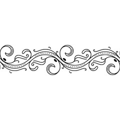 Fototapeta premium Elegant Black Flourish Border, Decorative Vector Illustration