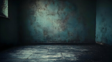 Dark Empty Room Interior With Textured Walls And Floor