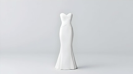 Elegant White Wedding Dress Model