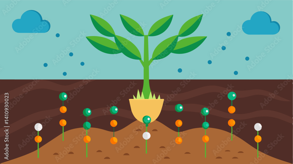 Aufkleber controlledrelease fertilizer pellets are strategically p within the soil to provide nutrients direct